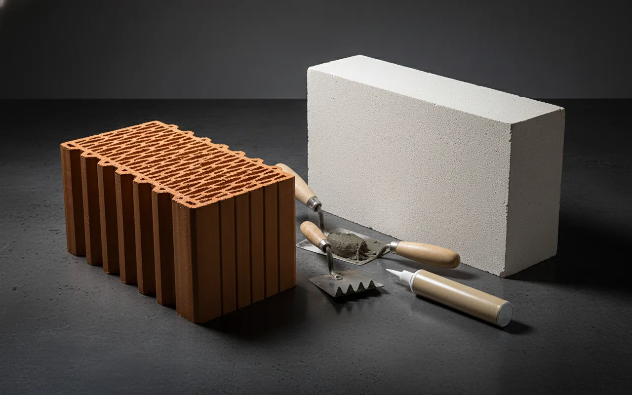 Газобетон vs керамика: как на самом деле ведётся кладка